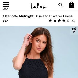 NWOT Charlotte Midnight Blue Lace Slate Dress